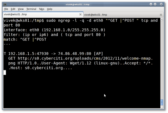 Fig.02: ngrep in action